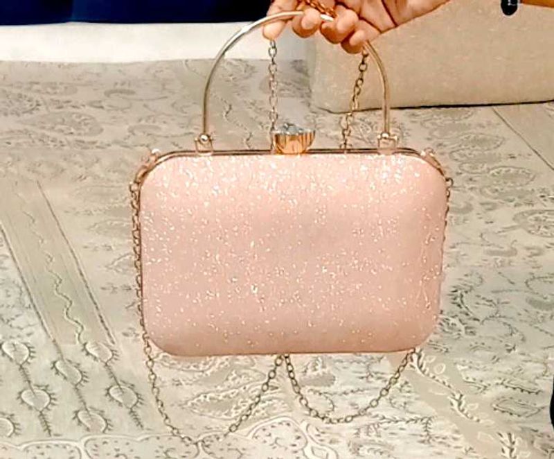 Pink Glitter Clutch