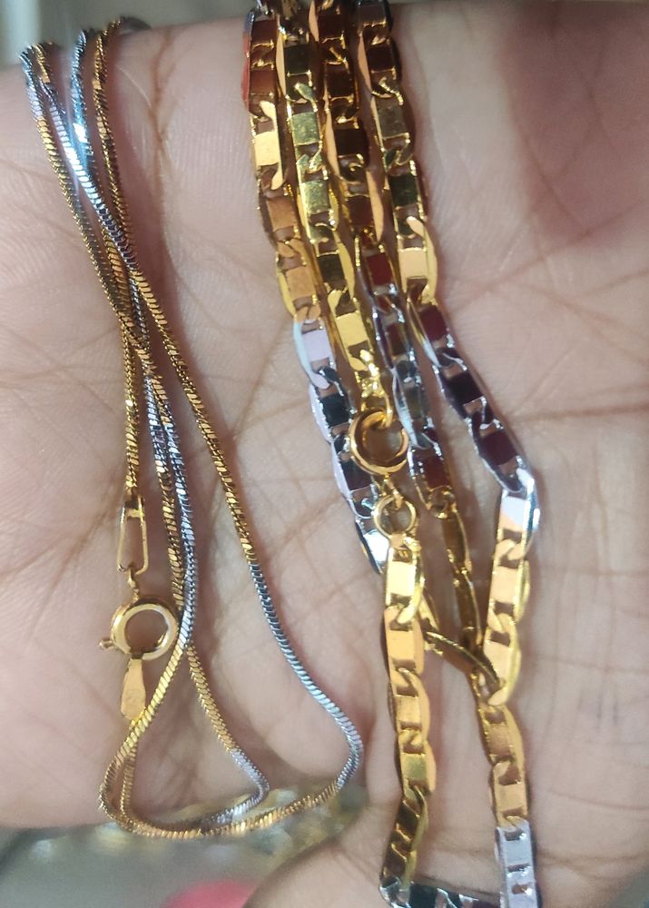 3 Pics Girls&#39; And Boy&#39;s Gold Chain