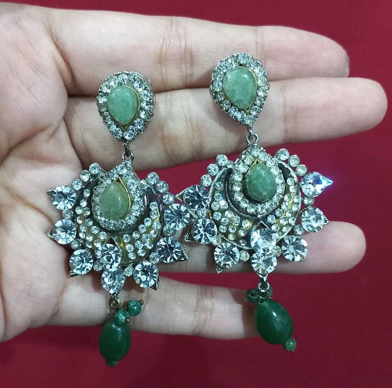 Green Stone Earrings