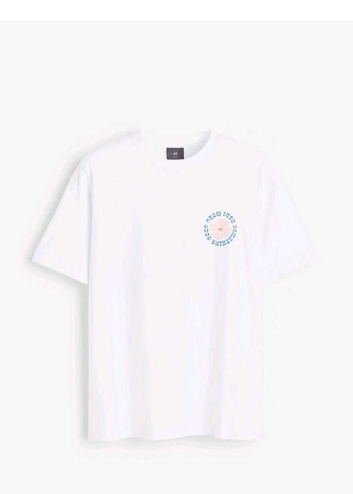 H&amp;M  aOversize White Graphic Print T-shirt