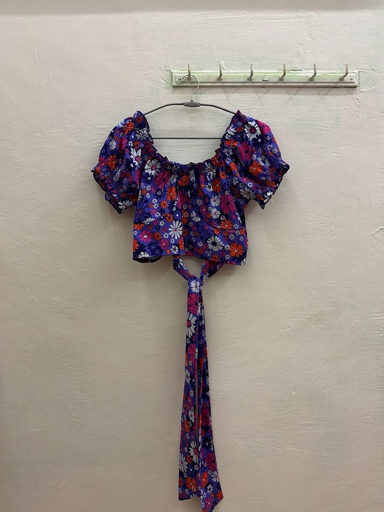 Floral Print Crop Top