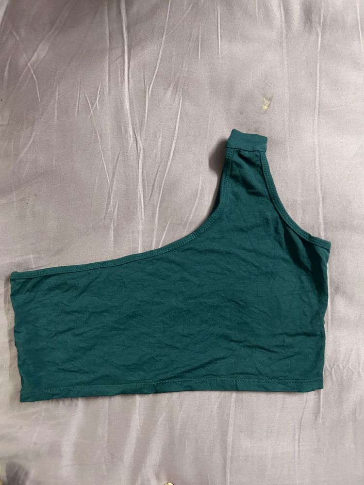 Green One-Shoulder Top