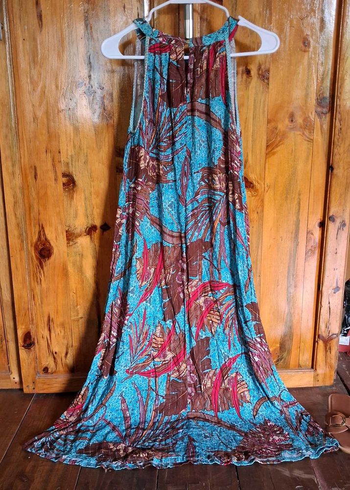 Tropical Print Maxi Dress