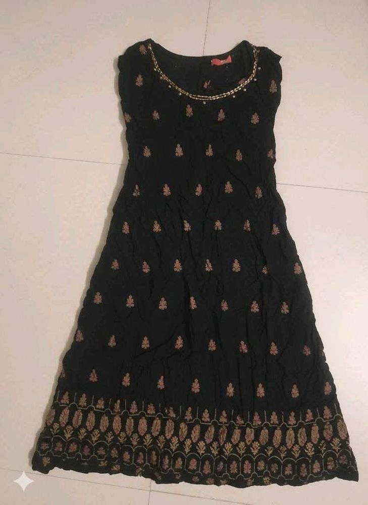 Elegant Black Embroidered Dress