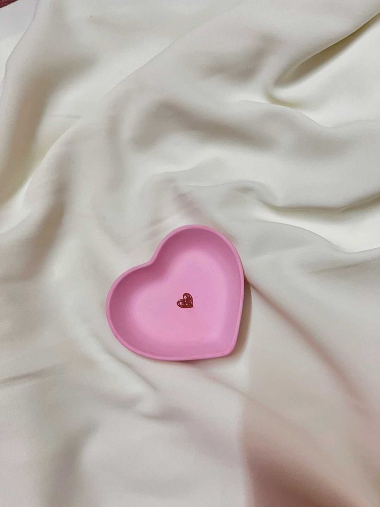 Pink Heart Trinket Dish