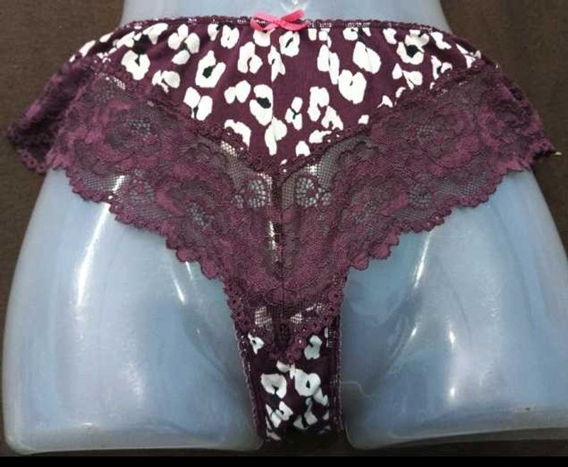 Lace Trim Animal Print Panty 💚