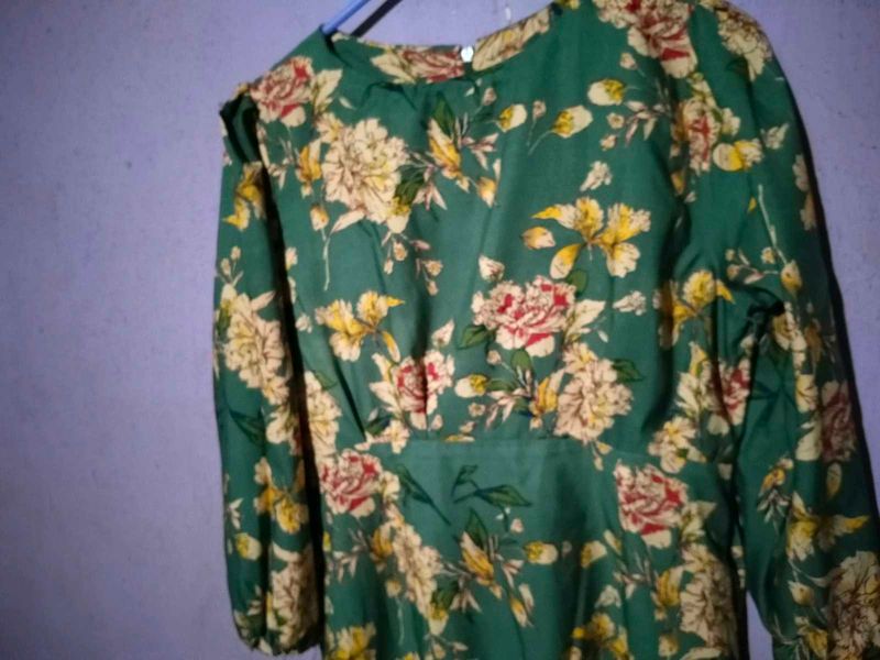 Floral Green Dress