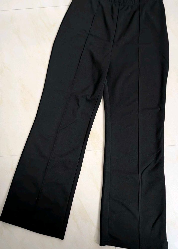 Women Black High Rise Trousers