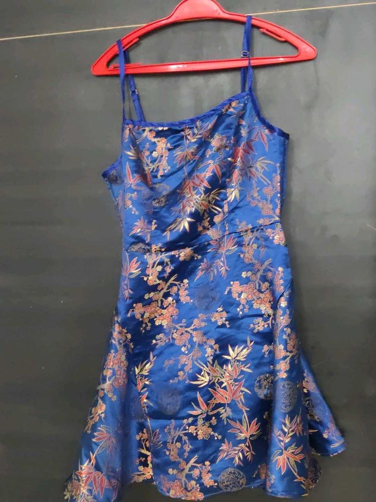 Blue Floral Mini Dress
