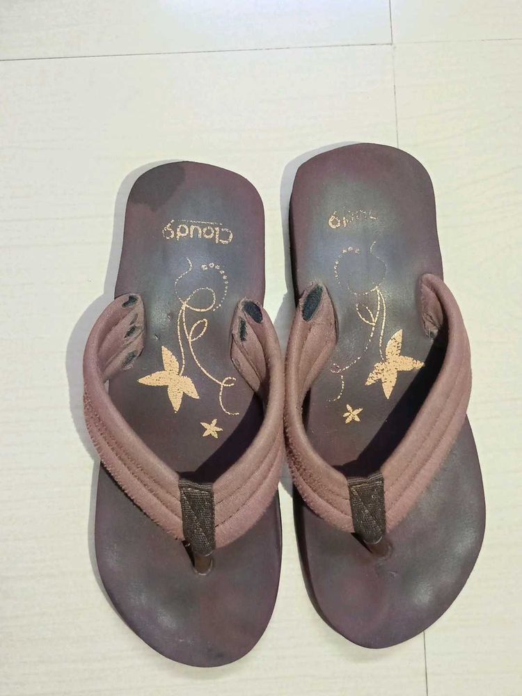 Cloudy Floral Flip Flops