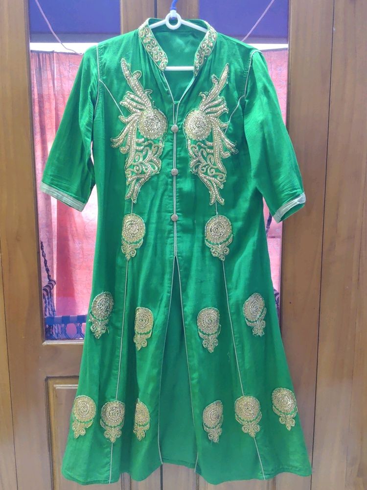 Ethnic Gown With Dupatta And Peticoat