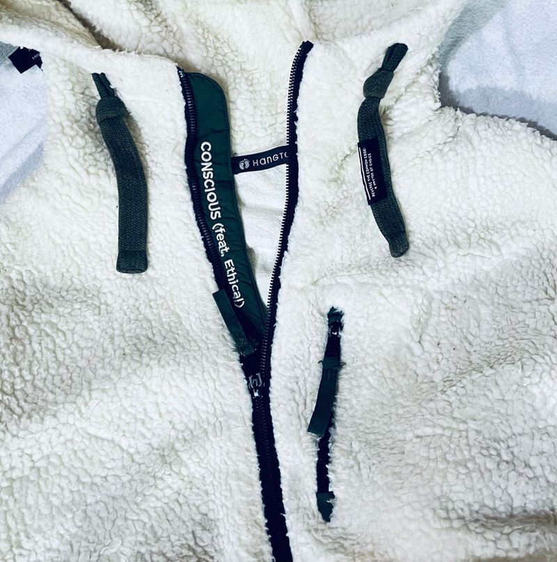 HANGTEN White Fleece Hoodie