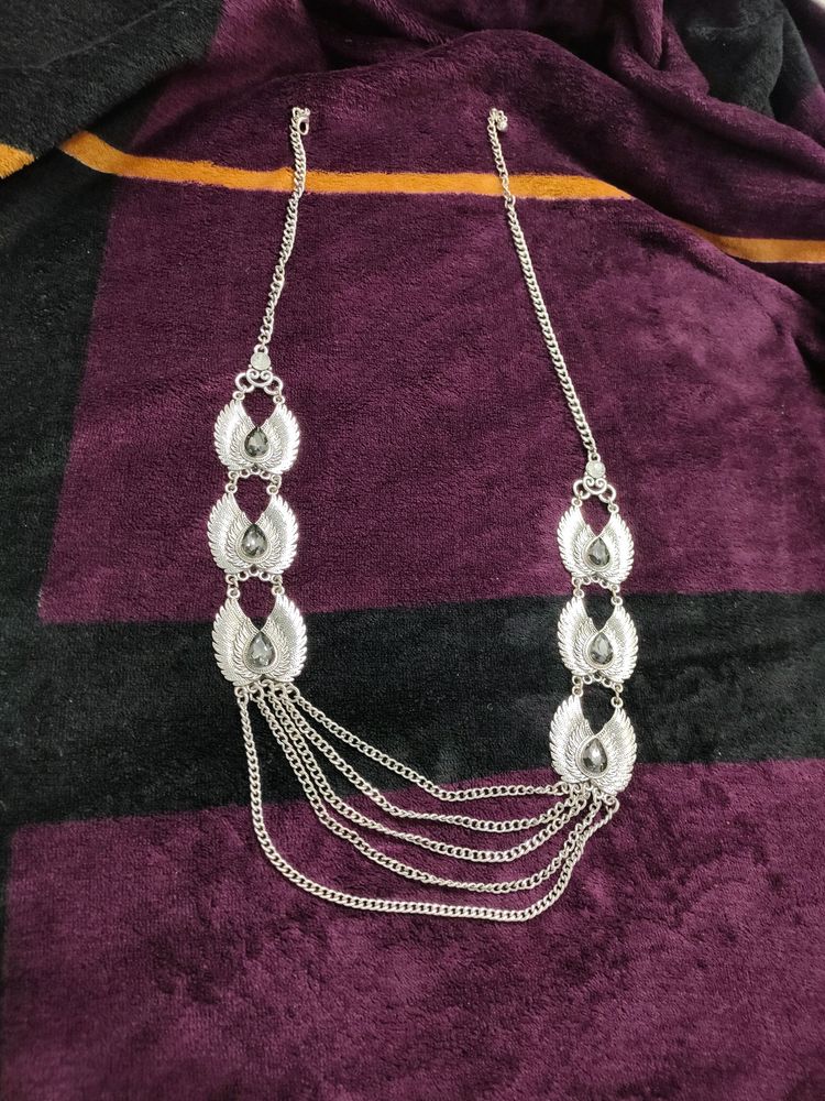 grey metal necklace