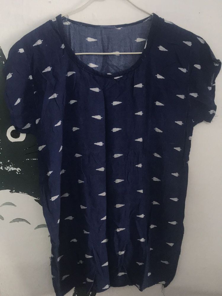 Navy Printed Top