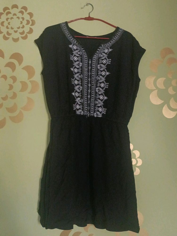 Black Embroidered Dress