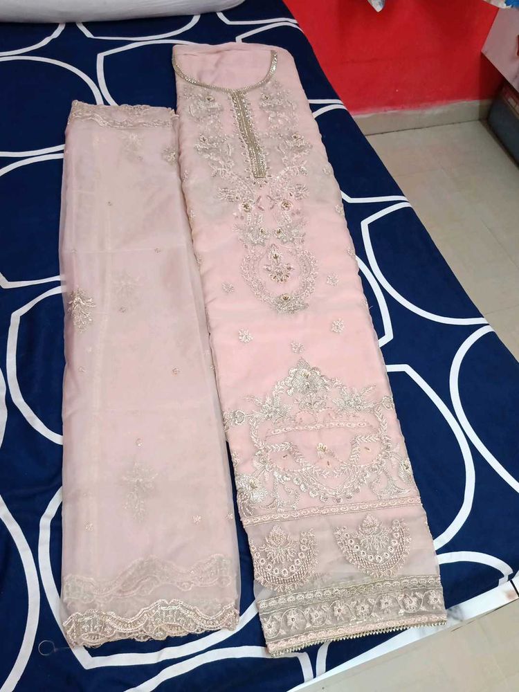 Elegant Pink Kurta Set Suit Piece