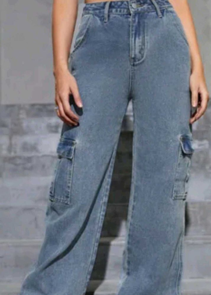 Urbanic Baggy Blue Cargo Jeans