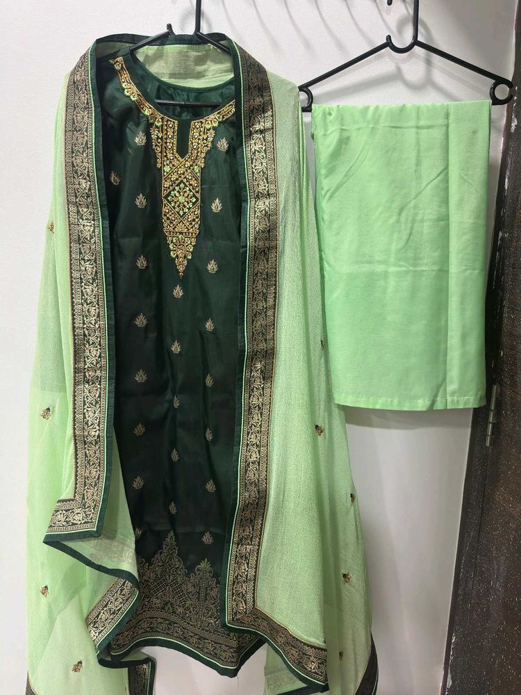 Green Partywear Palazzo Set