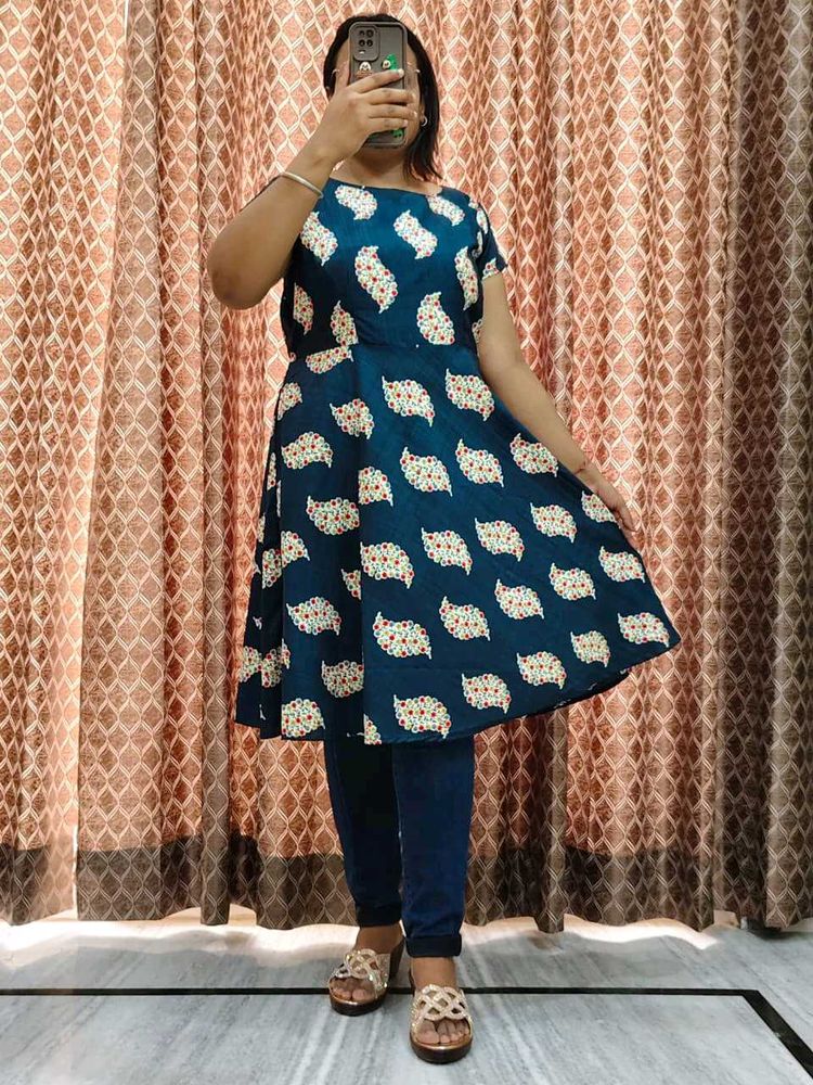 Stylish Blue Printed Kurta