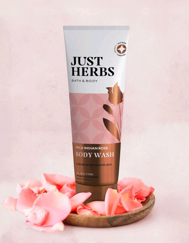 Just Herbs Shatpatri Wild Indian Rose Body wash