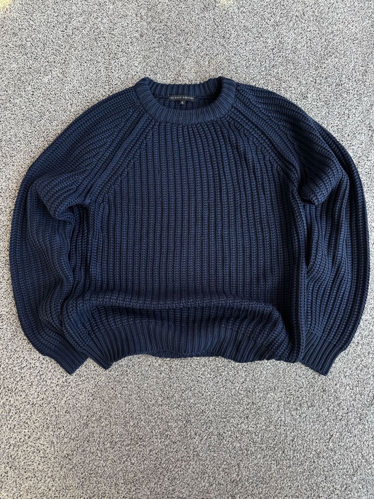 Navy Blue Knit Pullover Sweater