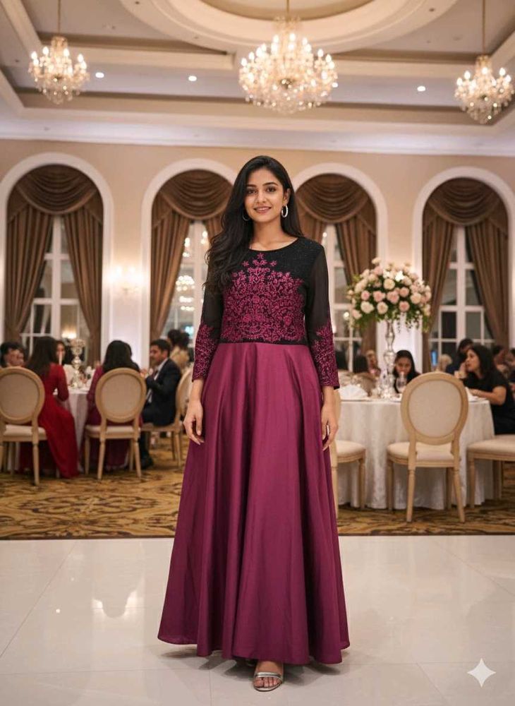Elegant Maroon Ethnic Gown