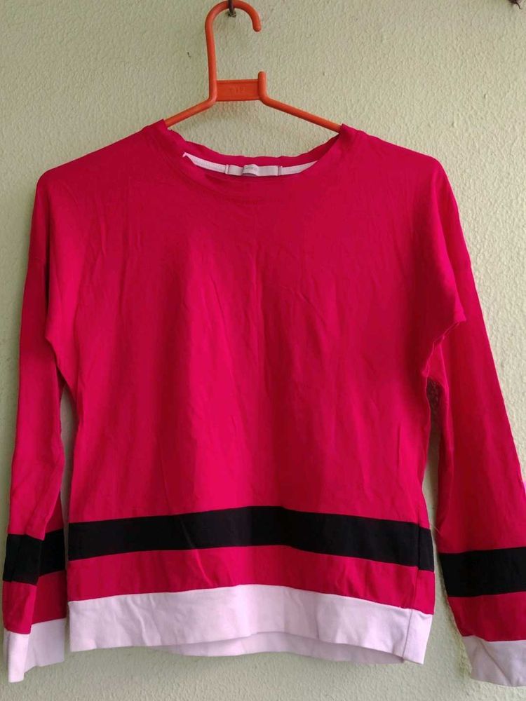 Red &amp; Black Striped Pullover