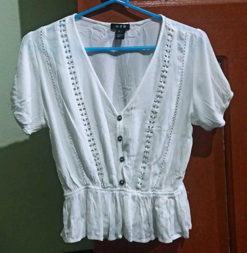 Cute White Button-Down Top