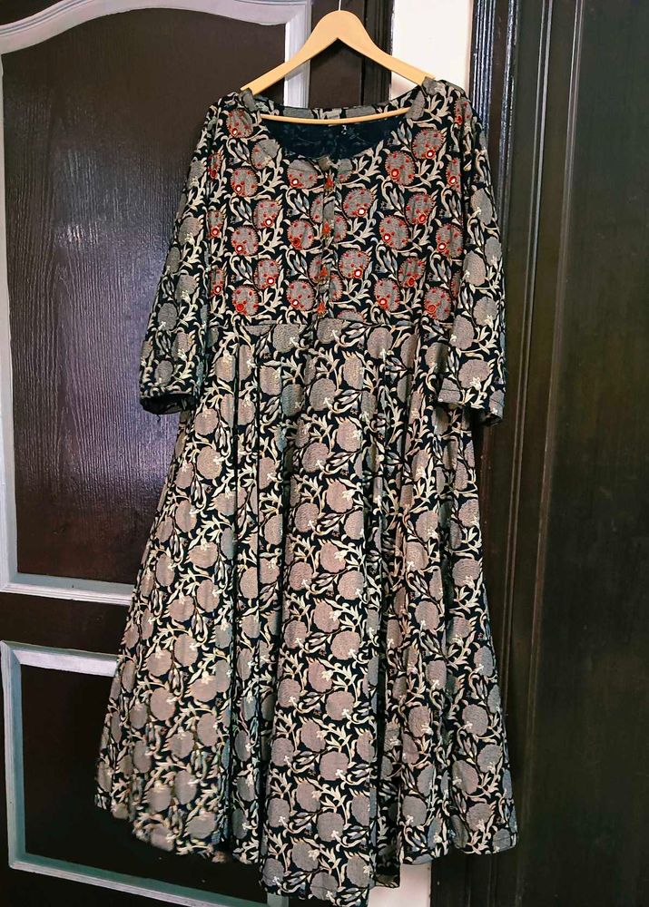 Floral Print Anarkali Kurta