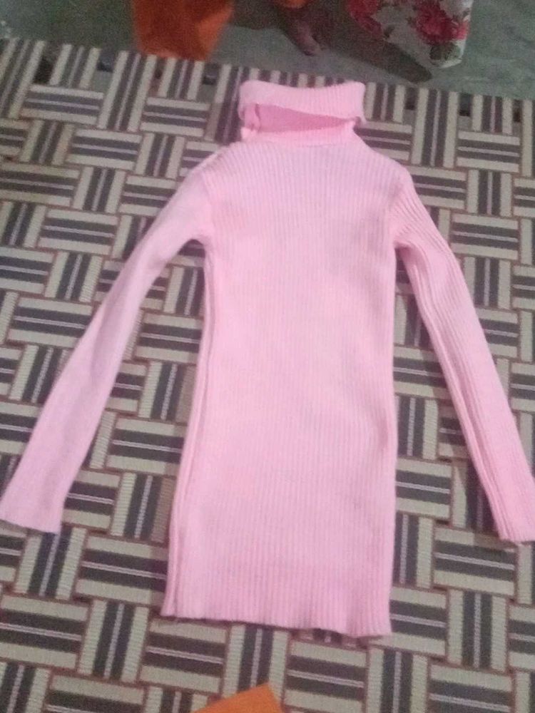 Pink Turtleneck Dress