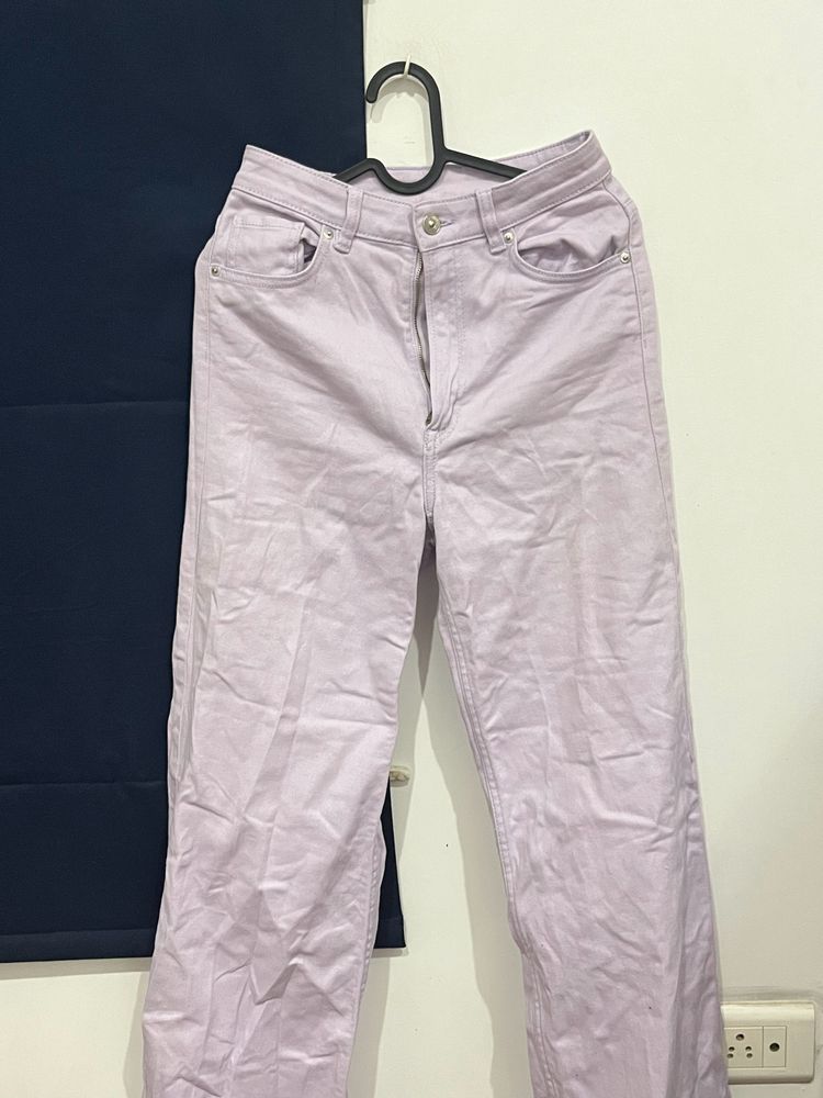 Lavender Wide Leg Jeans