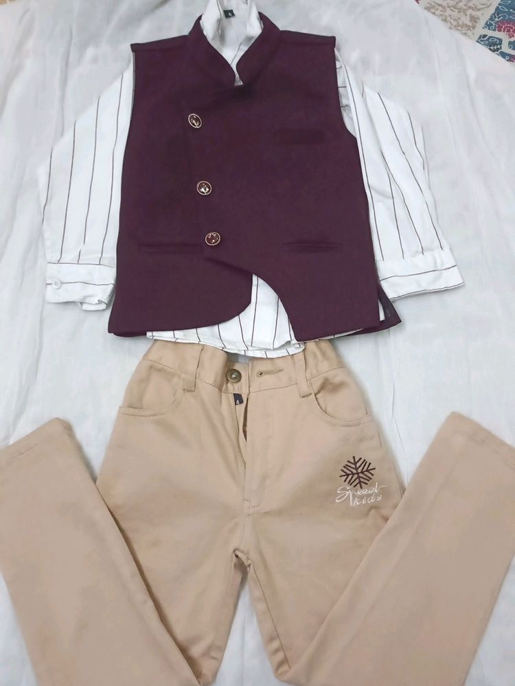 3 Piece Set For Boys , Half Vasket