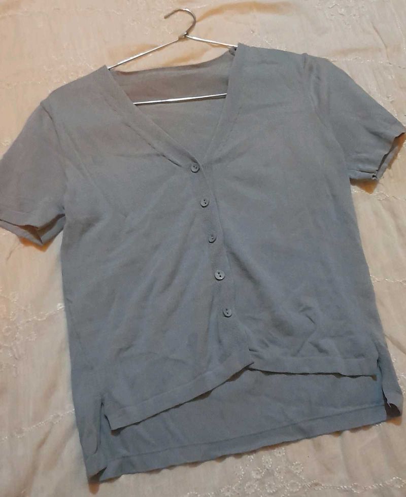 Button-Down Short Sleeve Top