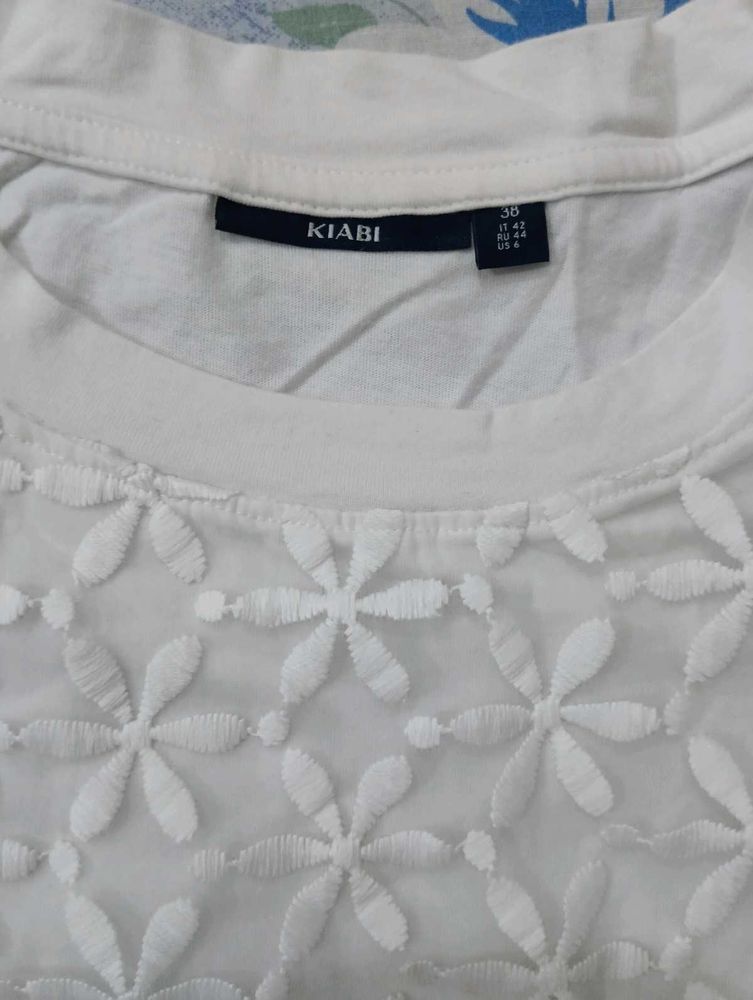 Kiabi White Floral Tee