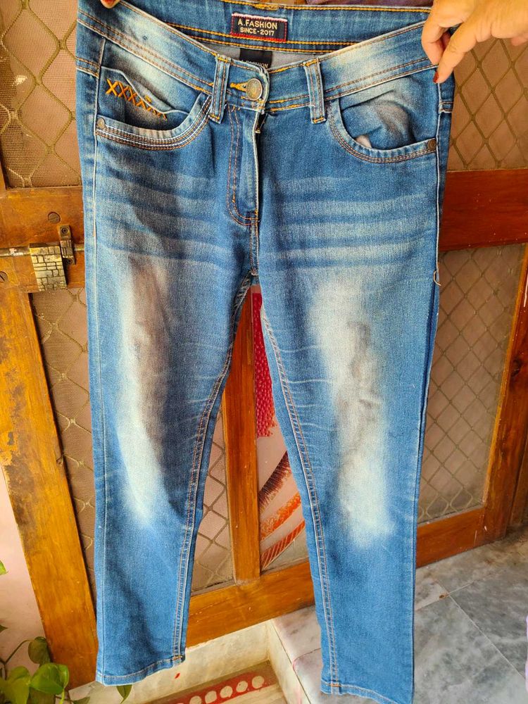 Light Washed Denim Straight Jeans for Kids (11–12Y