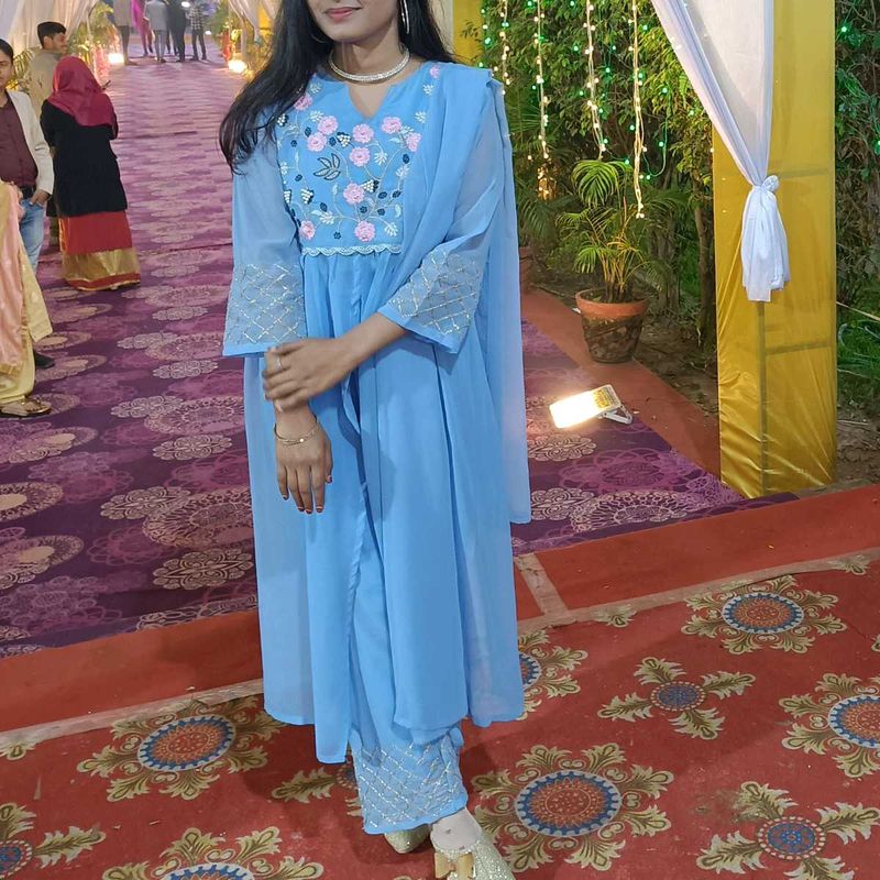 Stylish Blue Pant Suit