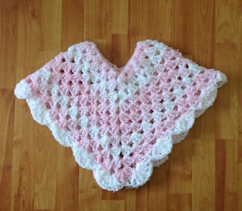 Cute Pink Baby Poncho