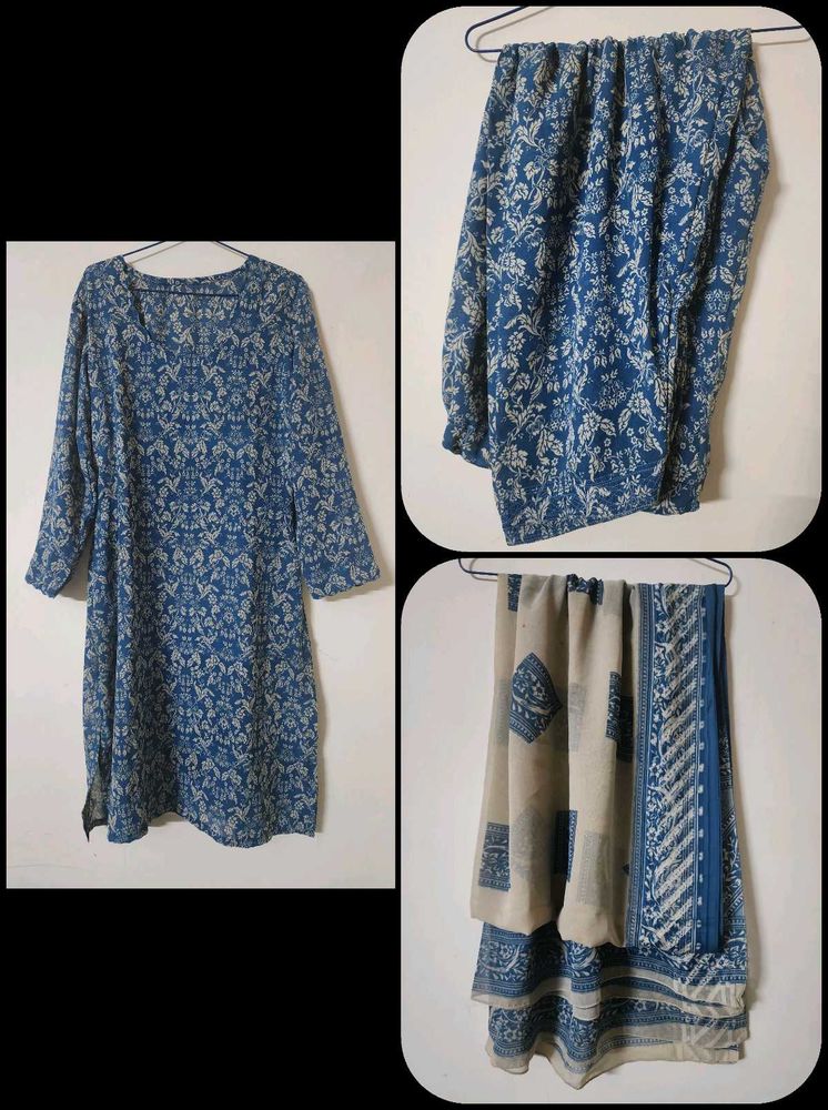 Blue Beige Suit