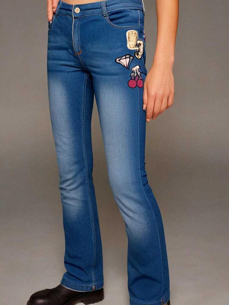 Embroidered Flare Jeans