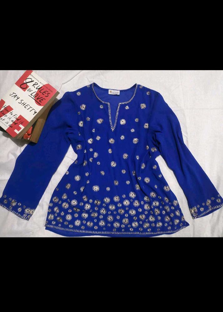 Blue Embroidered Kurti 🧿💙💙