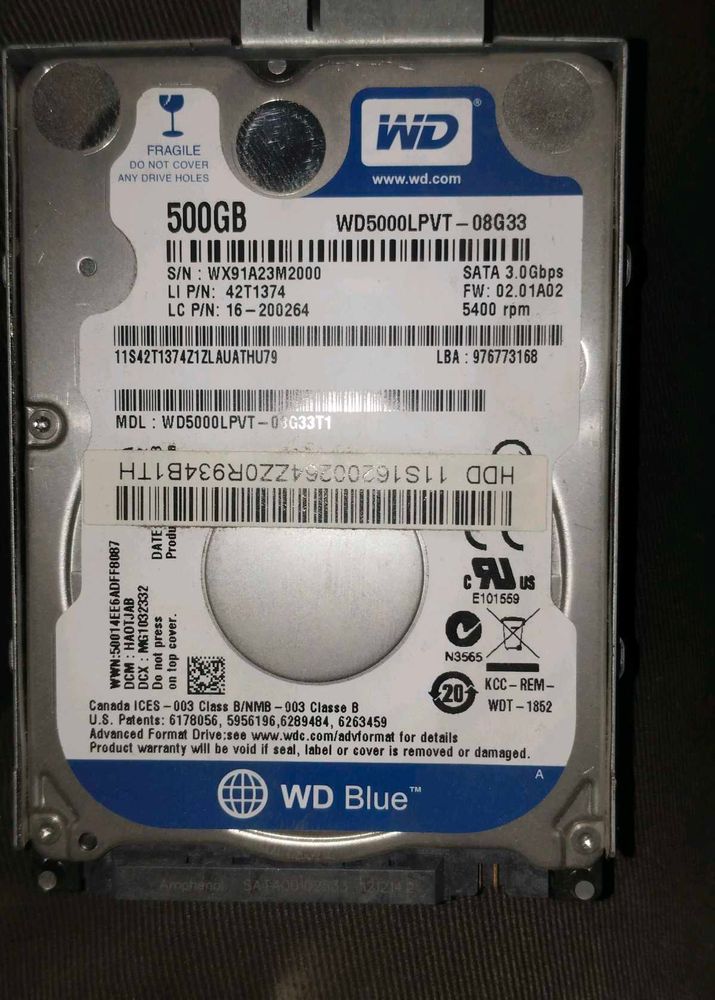 WD Blue 500GB Hard Drive