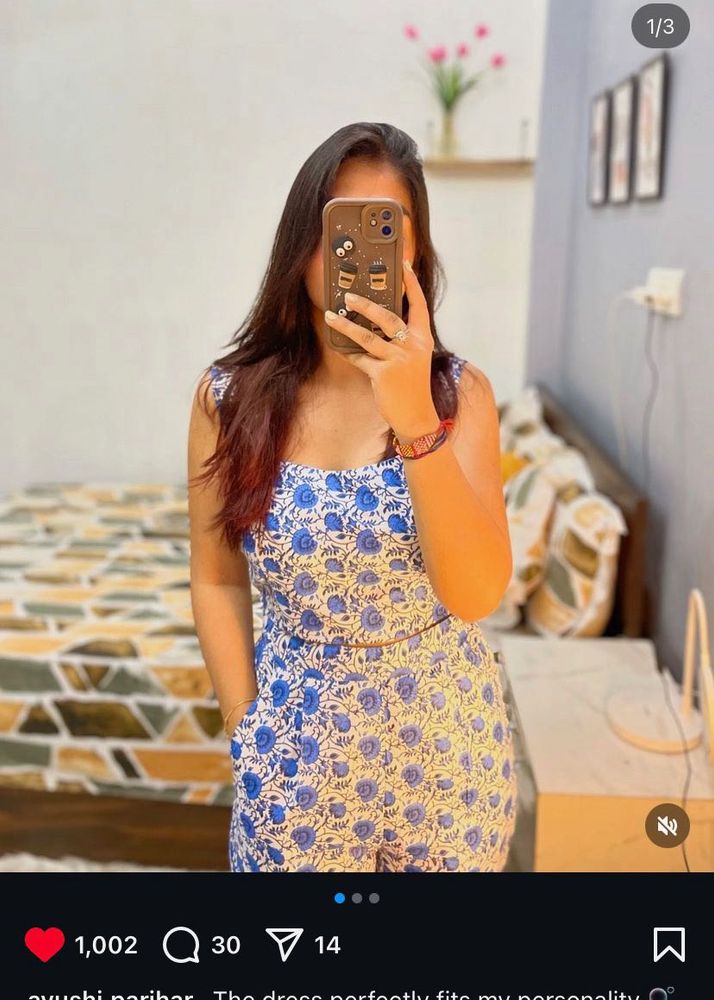Blue And White Floral Coord Set