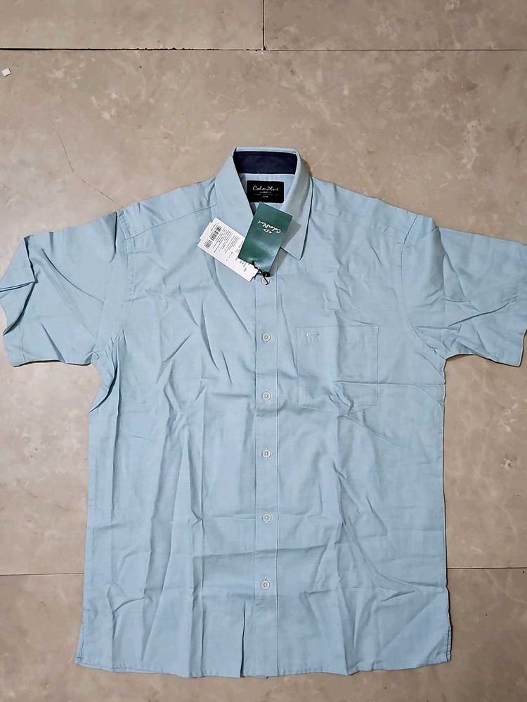 Light Blue Short Sleeve Casual Shirt