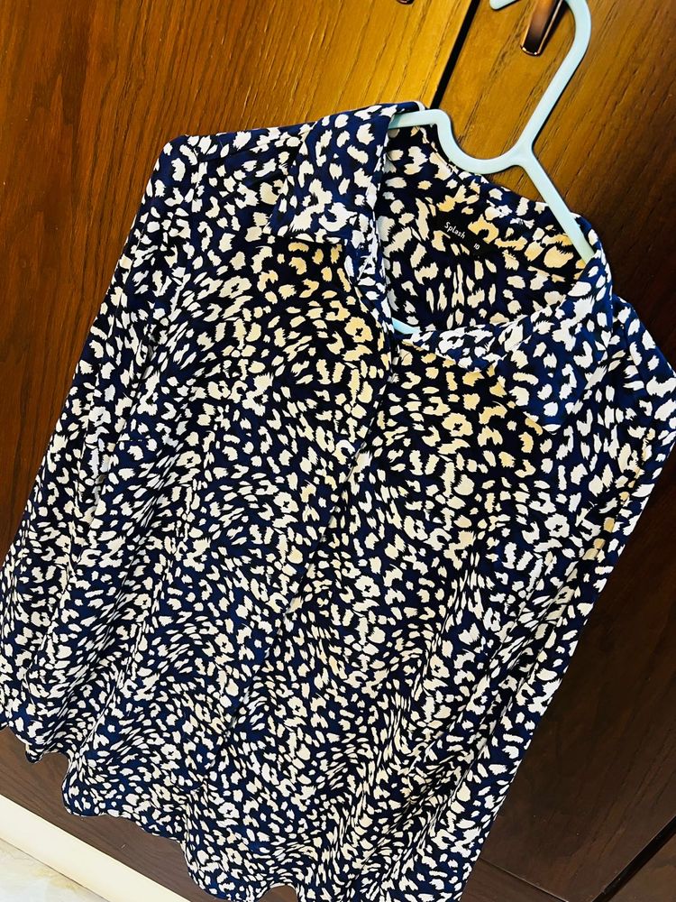 Splash Leopard Print Shirt