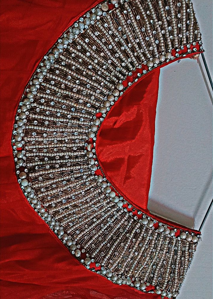 Bright Red Beautiful Anarkali Suit