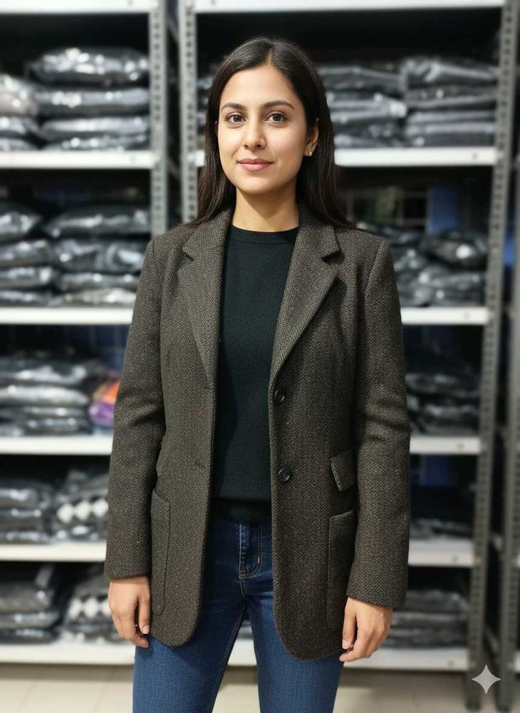 Classic Brown Womens Blazer Imported Brand