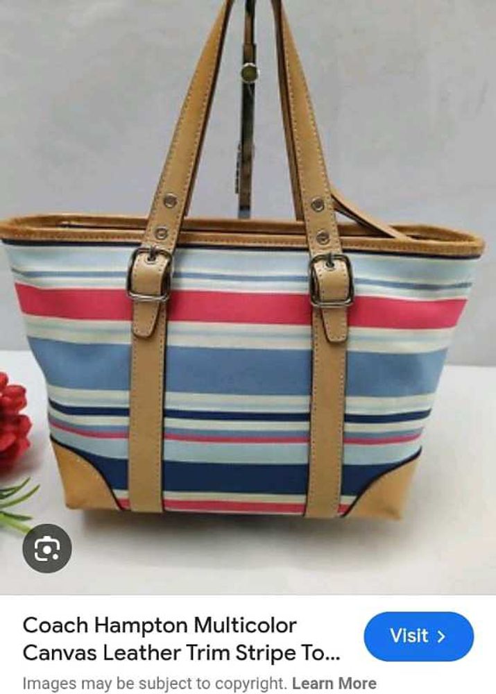 Coach Hampton Multicolor Stripe Tote