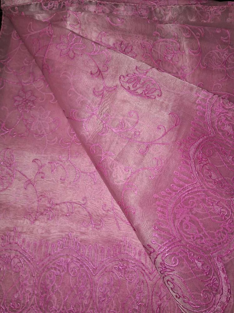 Pink Embroidered Fabric
