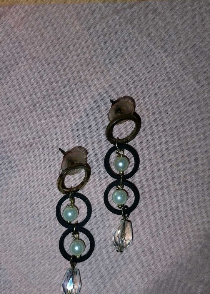 Chic Dangle Earrings with Faux Pearls &amp; Crystals