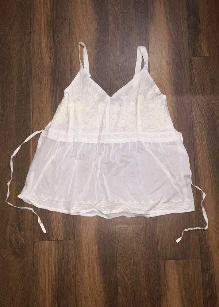 Peplum White Short Kurti Top